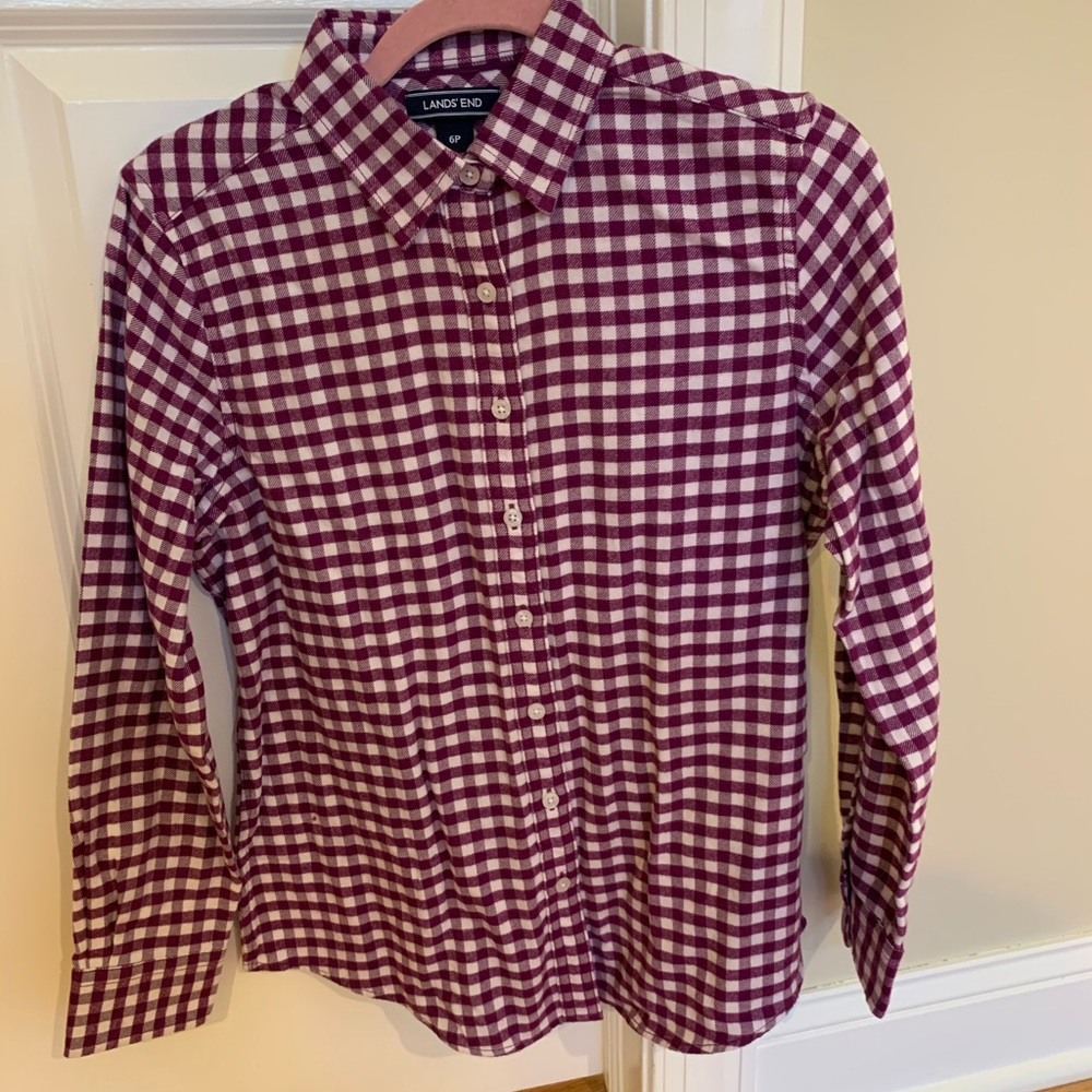 LANDS END PURPLE FLANNEL